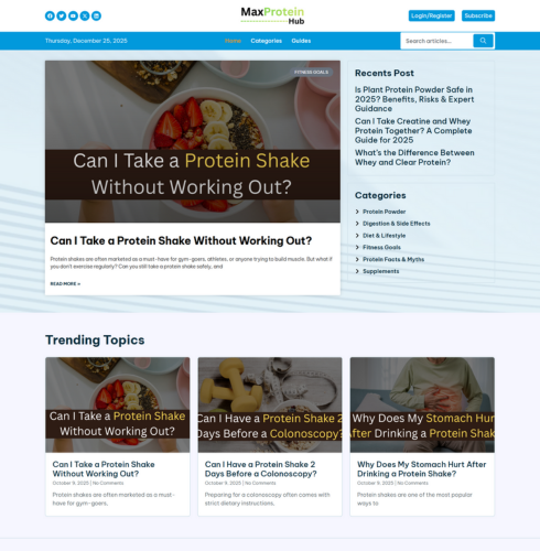 maxproteinhub - website development projects